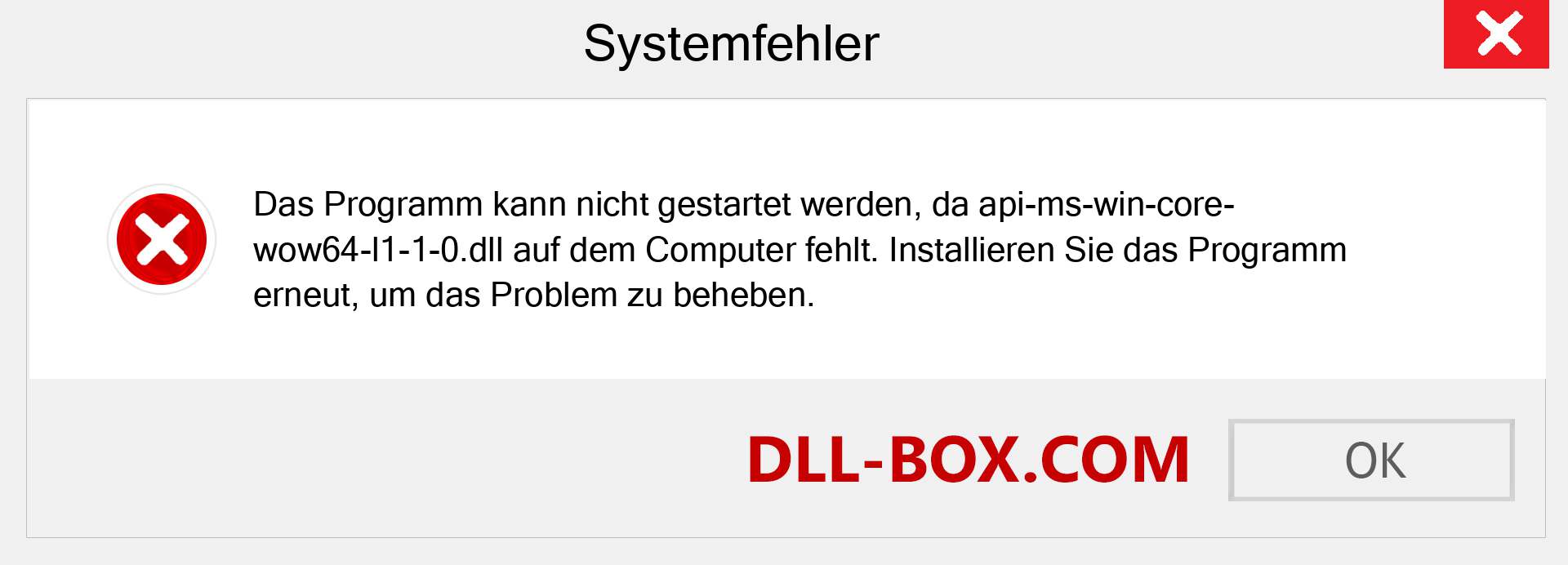api-ms-win-core-wow64-l1-1-0.dll-Datei fehlt?. Download für Windows 7, 8, 10 - Fix api-ms-win-core-wow64-l1-1-0 dll Missing Error unter Windows, Fotos, Bildern
